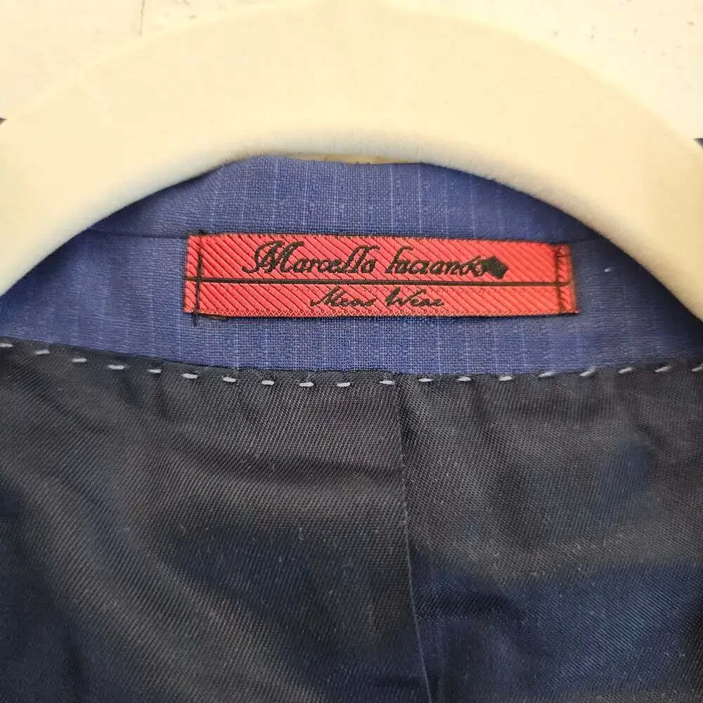 Marcello Luciano Men's Blue Wool Blend Sport Coat Blazer EU 54 US 44R 2 Button